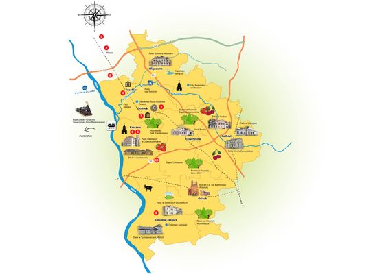 Mapa turystyczno-gastronomiczna powiatu otwockiego i okolic