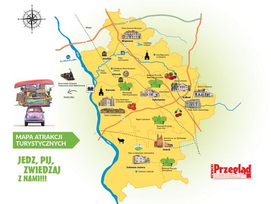 Mapa turystyczno-gastronomiczna powiatu otwockiego i okolic 2025