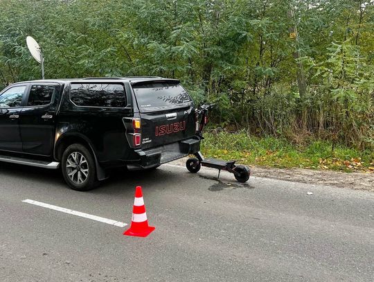 Nie zdążył zahamować hulajnogą. Kto dostał mandat?