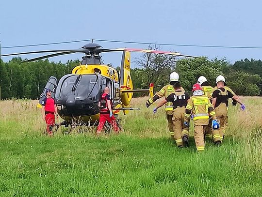 Tragiczny wypadek. Na miejscu interweniował medyczny śmigłowiec