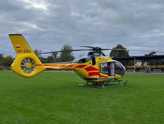 Wypadek na budowie nowego budynku w Otwocku. Wezwano śmigłowiec LPR