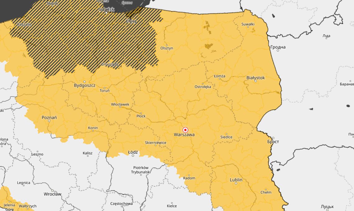 Alert pierwszego stopnia dla woj. mazowieckiego. Trudne warunki już dziś! Alert pierwszego stopnia dla woj. mazowieckiego. Trudne warunki już dziś!