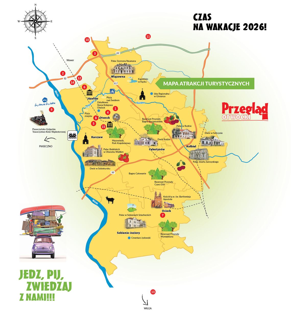 Mapa turystyczno-gastronomiczna powiatu otwockiego i okolic 2026