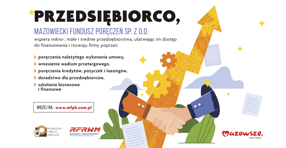 Mazowiecki Fundusz Poręczeń wspiera przedsiębiorców