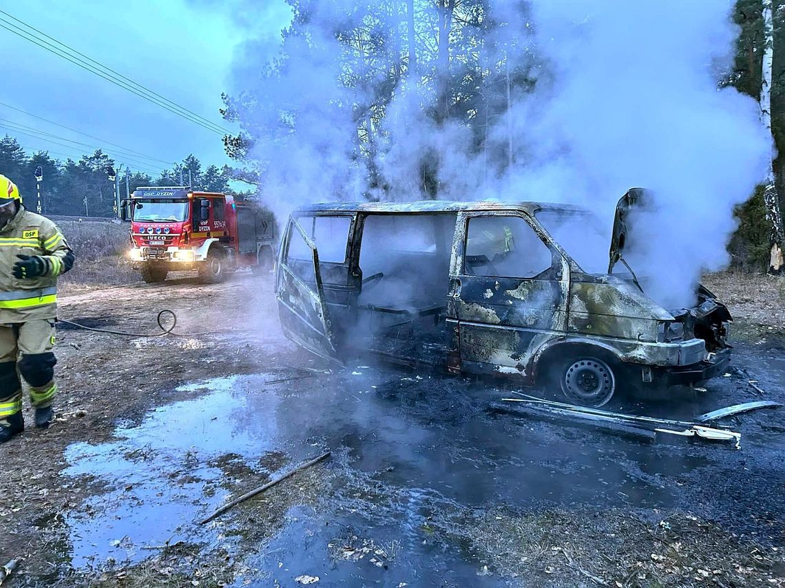 Pożar samochodu przy torach