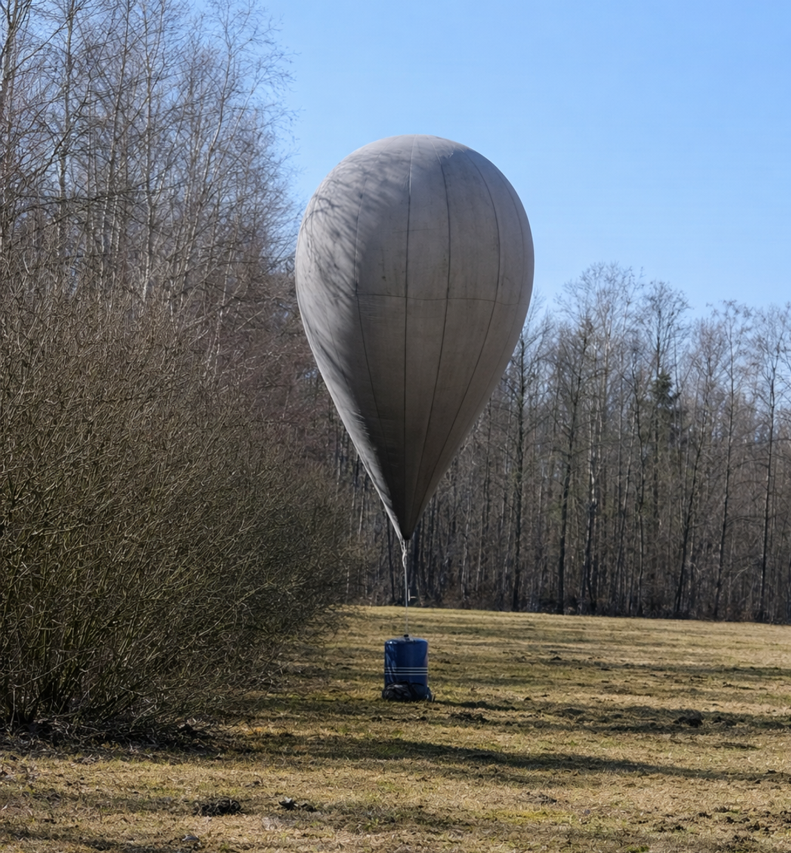 Tajemniczy balon na skraju lasu. Interwencja służb w powiecie otwockim Tajemniczy balon na skraju lasu. Interwencja służb w powiecie otwockim