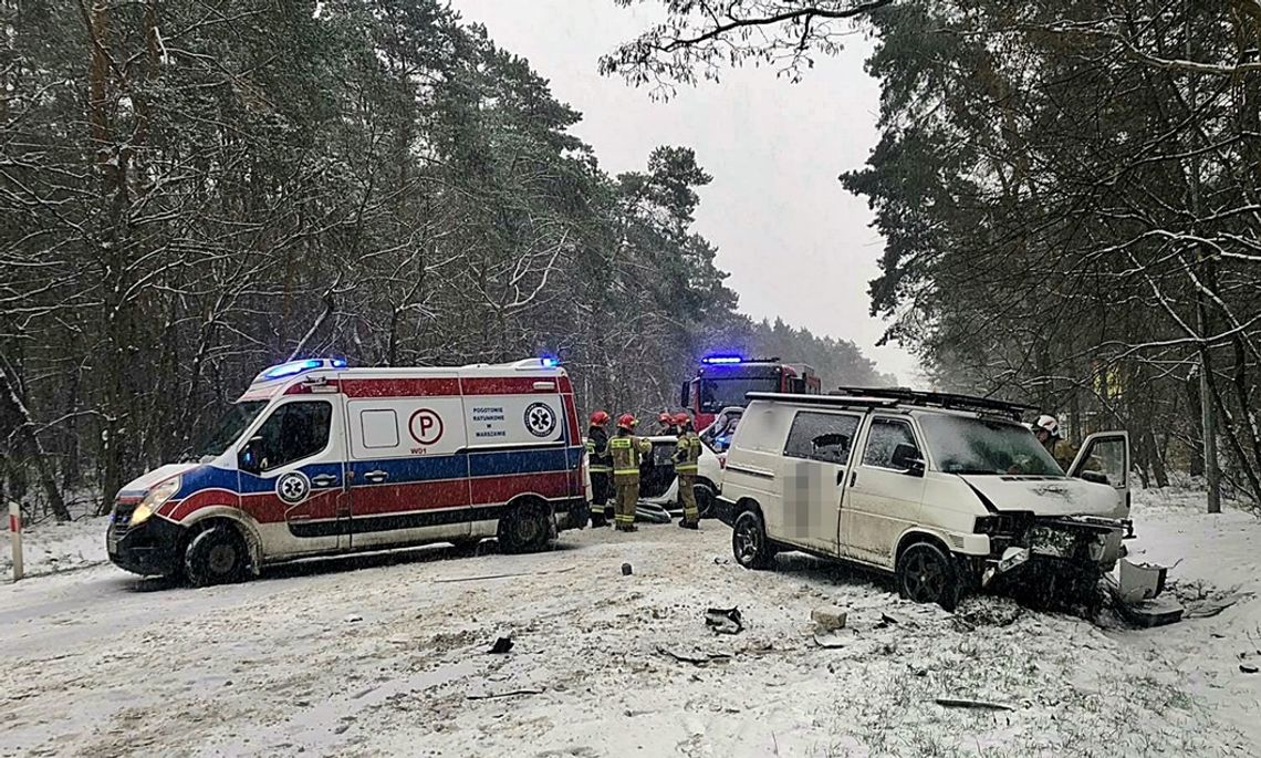 [FOTO] Wypadek na drodze wojewódzkiej. Poszkodowana jedna osoba