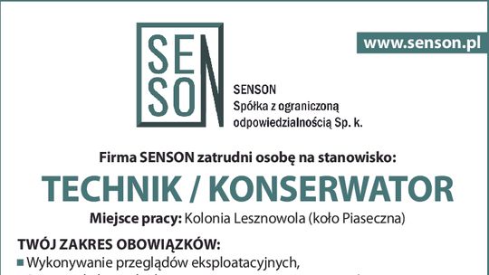 Poszukujemy TECHNIKA / KONSERWATORA