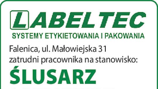 Zatrudnimy: ŚLUSARZ / SZLIFIERZ Zatrudnimy: ŚLUSARZ / SZLIFIERZ