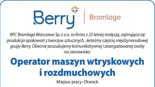 Zatrudnimy - Operatora maszyn wtryskowych i rozdmuchowych