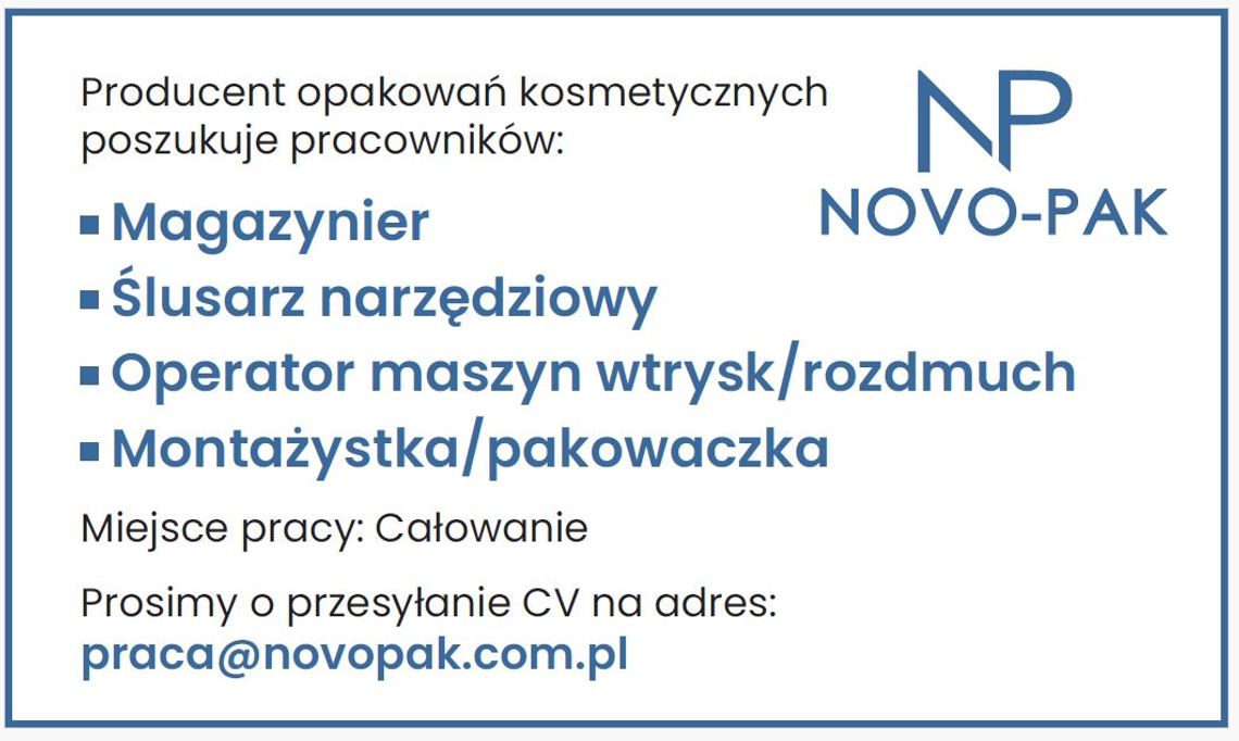 Zatrudnimy: Magazynierów, Ślusarzy, Operatorów maszyn