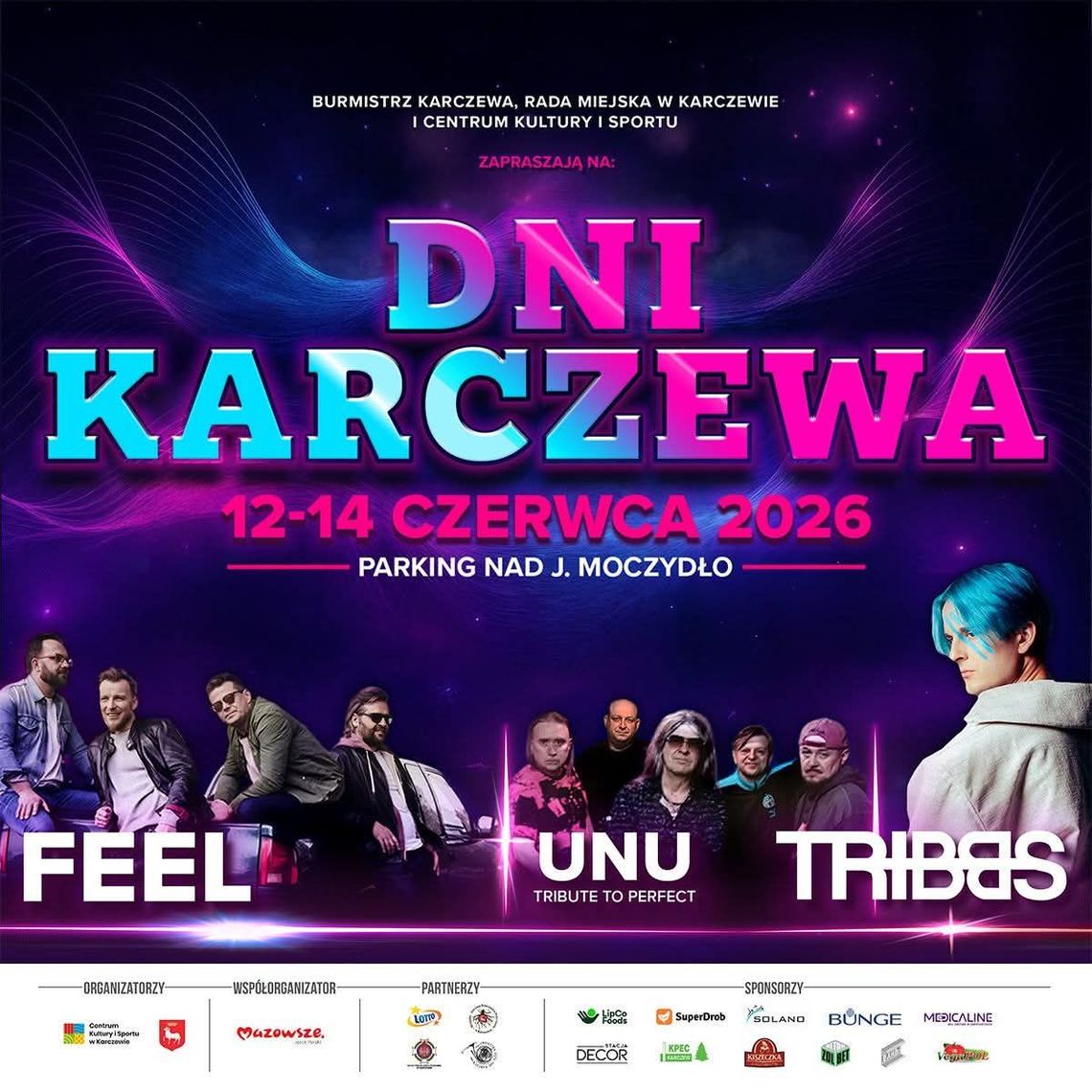 Dni Karczewa 2026 i koncerty: FEEL, UNU TRIBUTE TO PERFECT i TRIBBS Dni Karczewa 2026 i koncerty: FEEL, UNU TRIBUTE TO PERFECT i TRIBBS