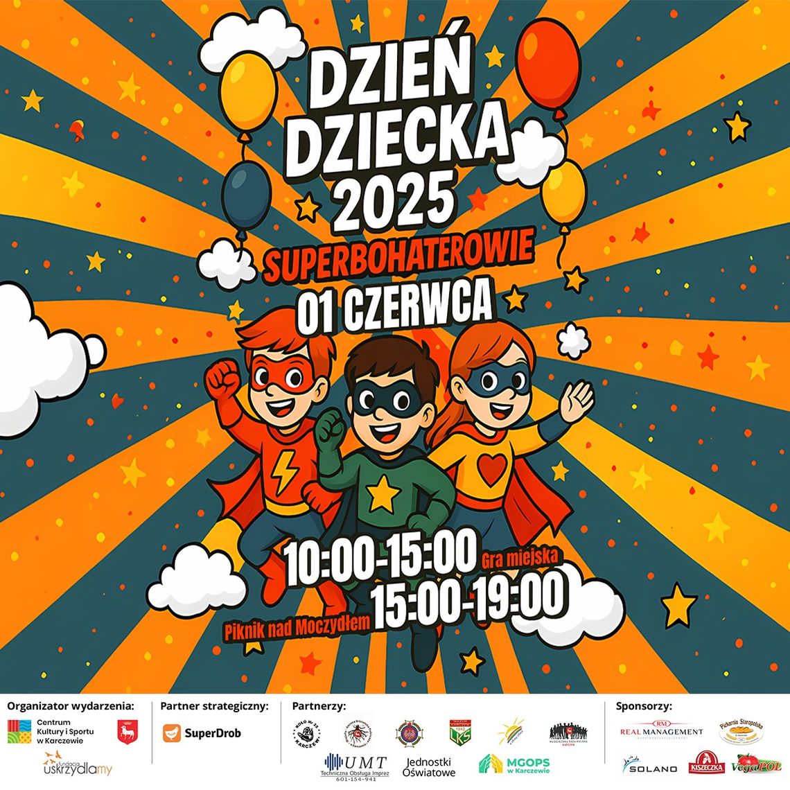 Dzień Dziecka z SUPERBOHATERAMI - Gra Miejska oraz Piknik Rodzinny Nad Moczydłem Dzień Dziecka z SUPERBOHATERAMI - Gra Miejska oraz Piknik Rodzinny Nad Moczydłem