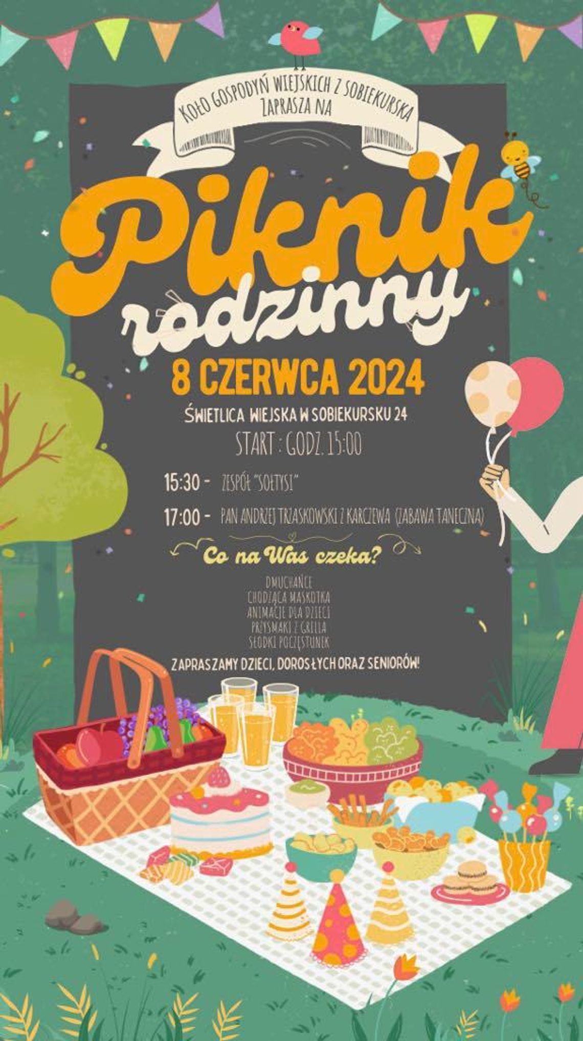 KGW Z SOBIEKURSKA ZAPRASZA NA RODZINNY PIKNIK