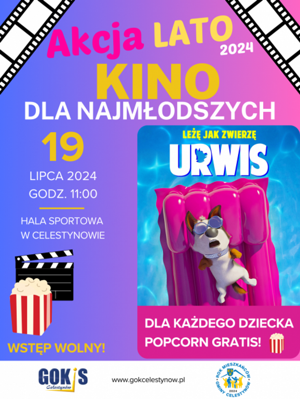 KINO DLA NAJMŁODSZYCH – FILM ANIMOWANY „URWIS” W RAMACH AKCJI LATO w Celestynowie KINO DLA NAJMŁODSZYCH – FILM ANIMOWANY „URWIS” W RAMACH AKCJI LATO w Celestynowie