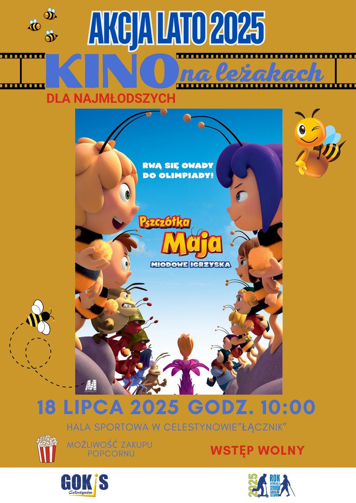 Kino na Leżakach w Celestynowie - dla dzieci " Pszczółka Maja: Miodowe Igrzyska" Kino na Leżakach w Celestynowie - dla dzieci " Pszczółka Maja: Miodowe Igrzyska"