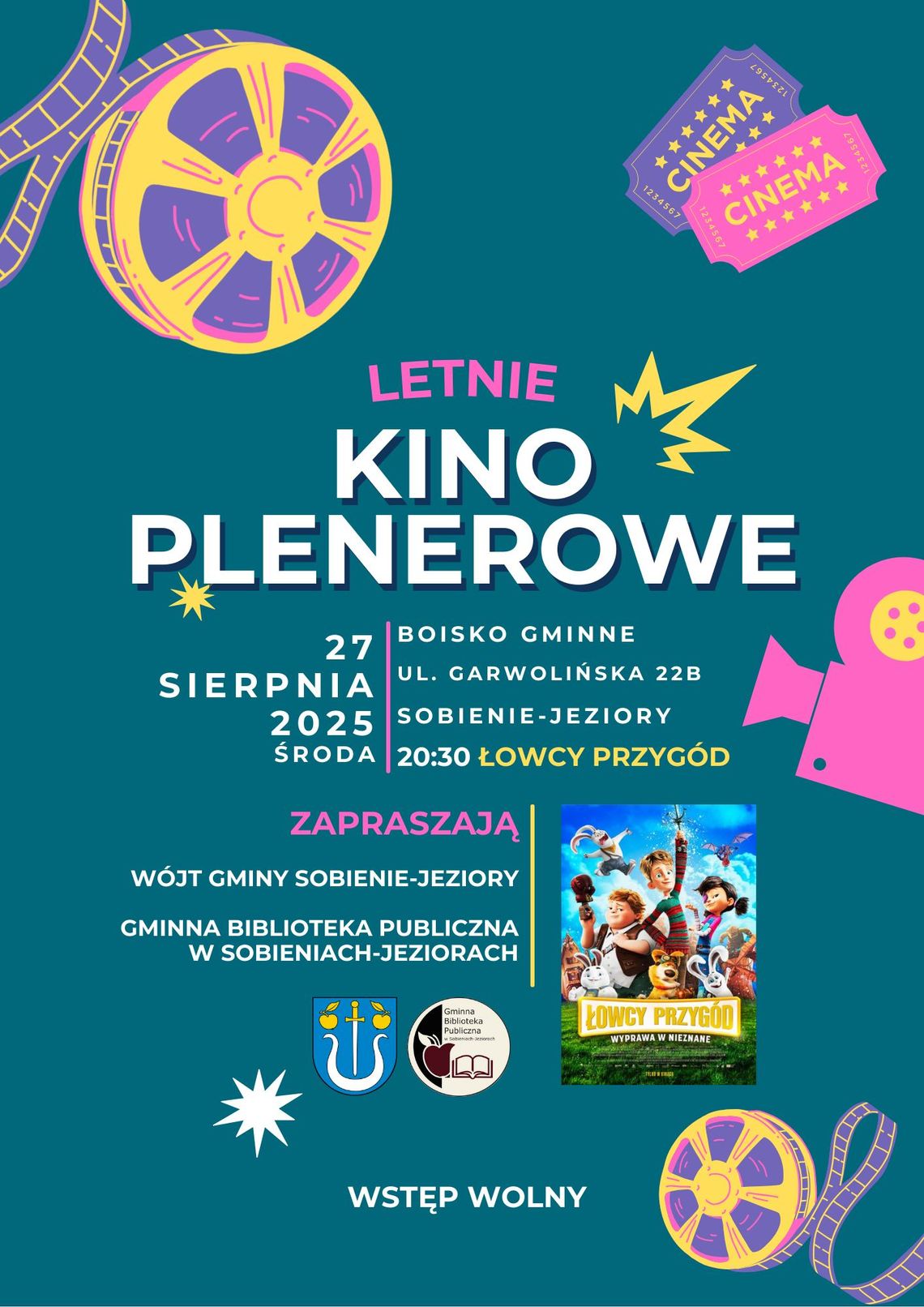 LETNIE KINO PLENEROWE - ŁOWCÓW PRZYGÓD