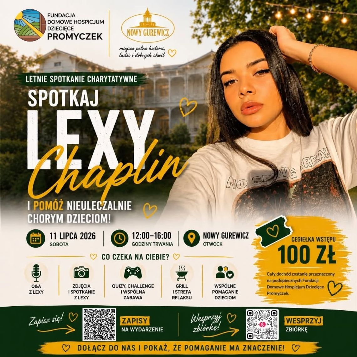 Lexy Chaplin spotka się z fanami w Otwocku. Charytatywne wydarzenie w Nowym Gurewiczu pomoże chorym dzieciom