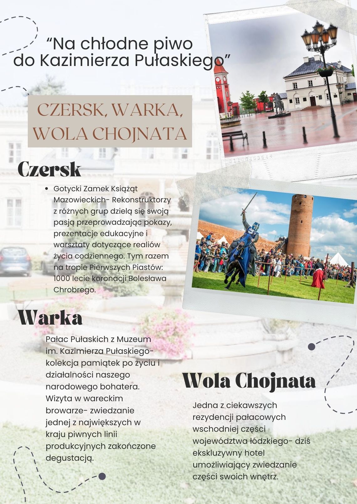 Na chłodne piwo do Kazimierza Pułaskiego - Czersk, Warka, Wola Chojnata Na chłodne piwo do Kazimierza Pułaskiego - Czersk, Warka, Wola Chojnata