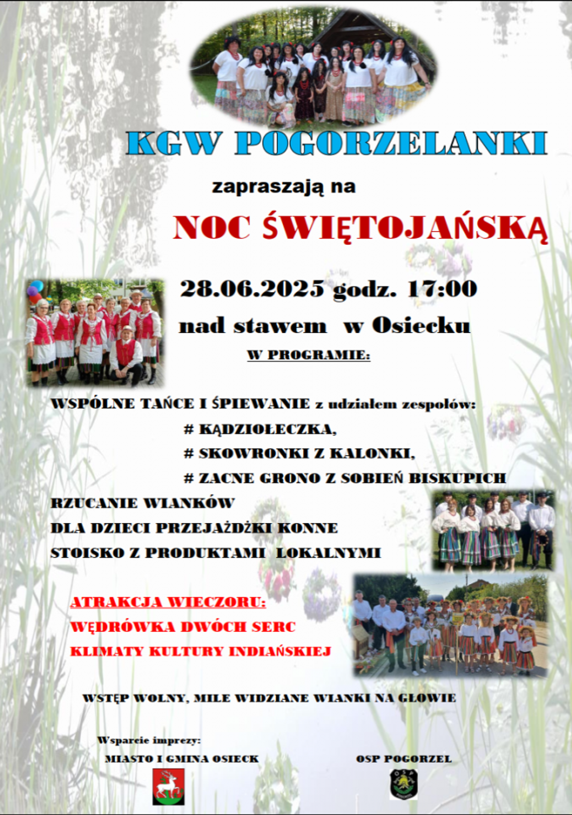 Noc Świętojańska nad stawem w Osiecku Noc Świętojańska nad stawem w Osiecku