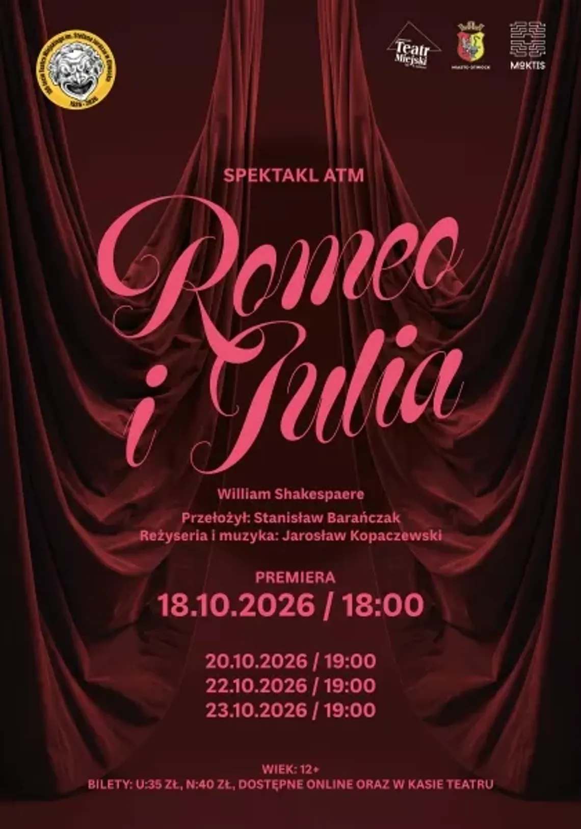 Spektakl ATM: Romeo i Julia reż. Jarosław Kopaczewski Spektakl ATM: Romeo i Julia reż. Jarosław Kopaczewski