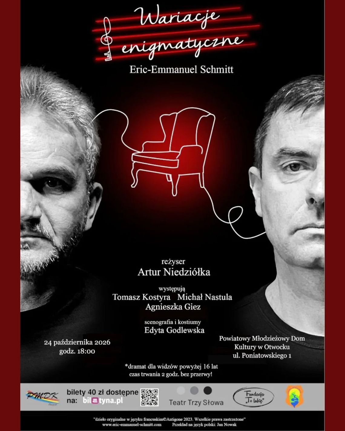 Spektakl "Wariacje enigmatyczne" - Teatr Trzy Słowa w PMDK w Otwocku