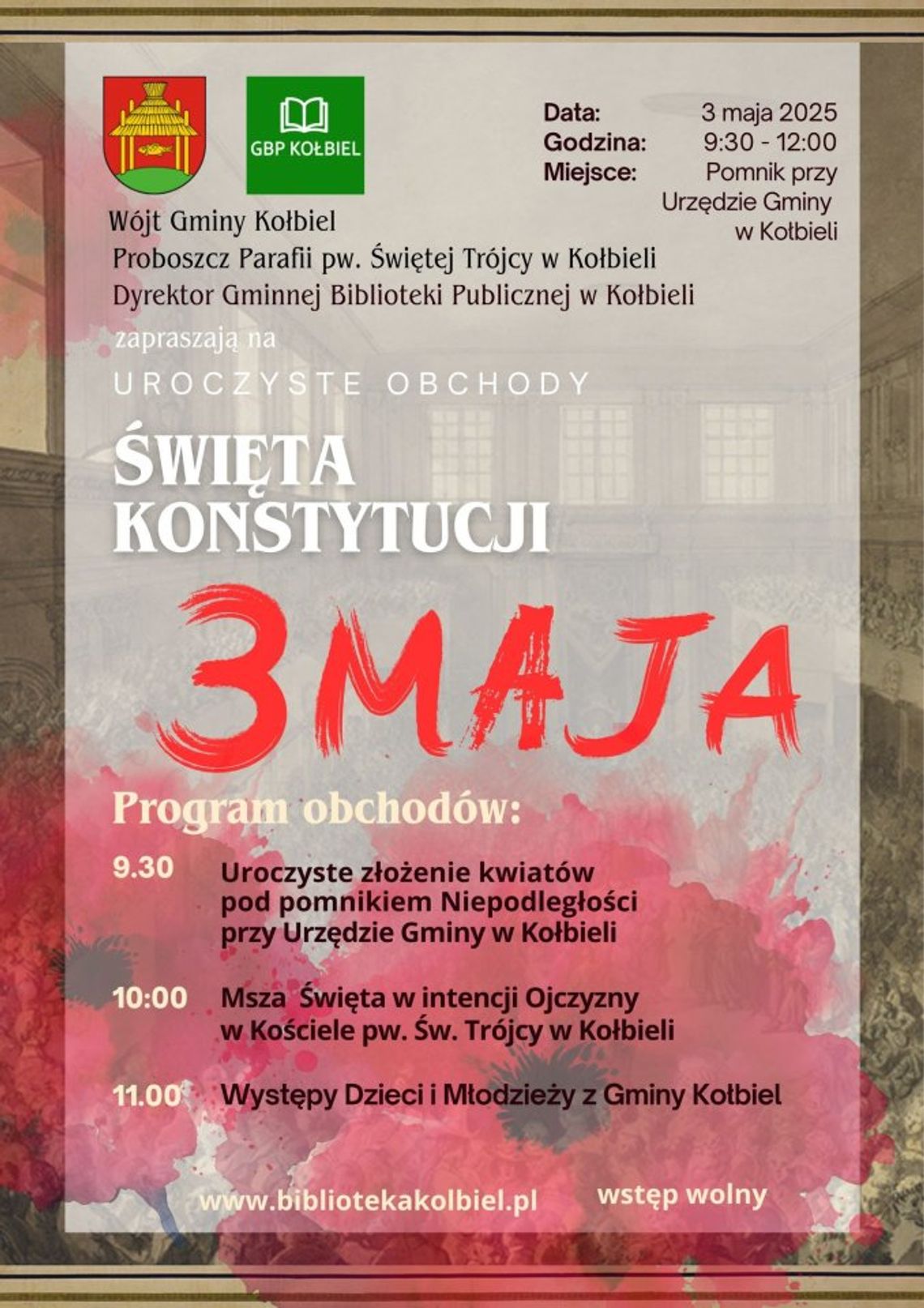 Uroczyste obchody Święta Konstytucji 3 Maja w Kołbieli Uroczyste obchody Święta Konstytucji 3 Maja w Kołbieli