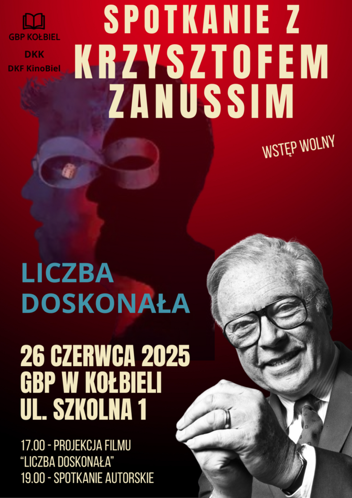 Wyjątkowy wieczór filmowy i spotkanie autorskie z Krzysztofem Zanussim w Kołbieli Wyjątkowy wieczór filmowy i spotkanie autorskie z Krzysztofem Zanussim w Kołbieli