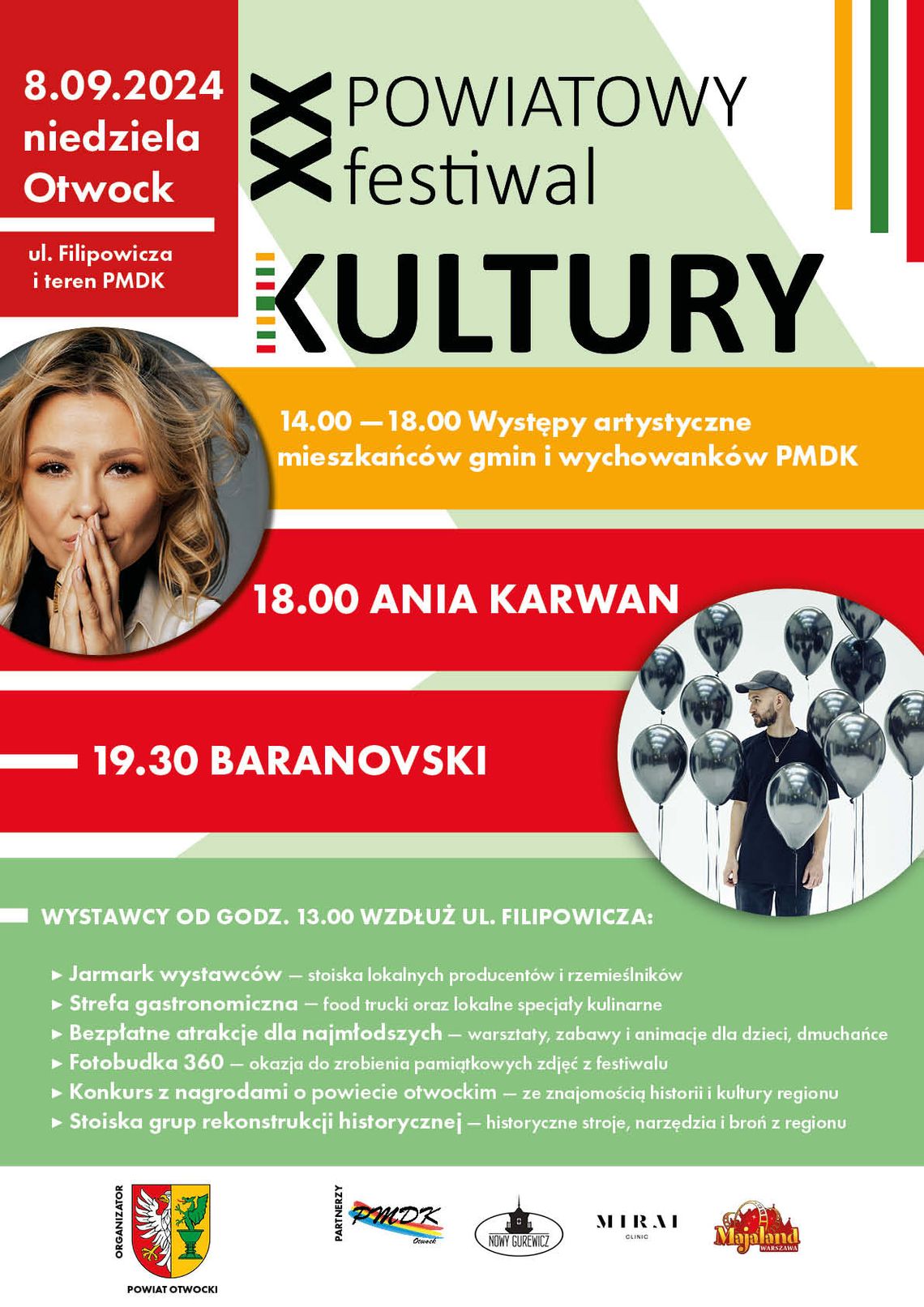 XX Powiatowy Festiwal Kultury w Otwocku! + koncert Ani Karwan i Baranovskiego XX Powiatowy Festiwal Kultury w Otwocku! + koncert Ani Karwan i Baranovskiego