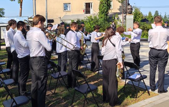 Orkiestra dęta OSP towarzyszyła uroczystości przez cały czas.