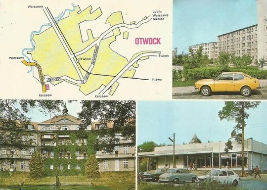 Widoki Otwocka - Osiedle Stadion, Sklep w centrum przy ul. Andriollego i Sanatorium im. F. Dzierżyńskiego