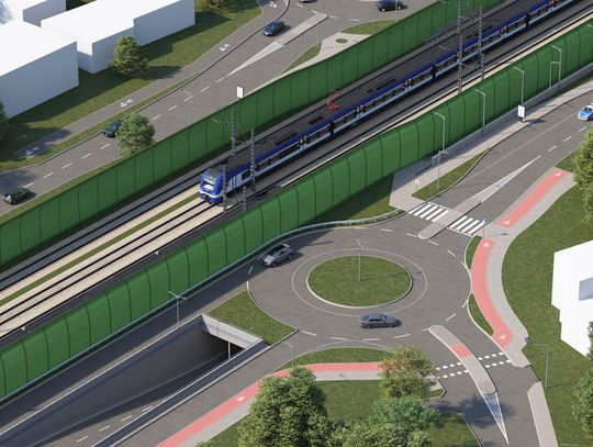 Wizualizacja – nowe, bezkolizyjne skrzyżowanie w Józefowie Wizualizacja – nowe, bezkolizyjne skrzyżowanie w Józefowie